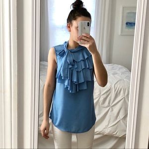 Banana Republic Blue Ruffle Top